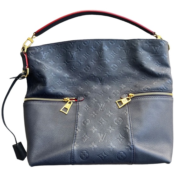 Authentic🥰Louis Vuitton Hobo Shoulder Bag Melie Monogram Empreinte Marine Rouge - Picture 4 of 12
